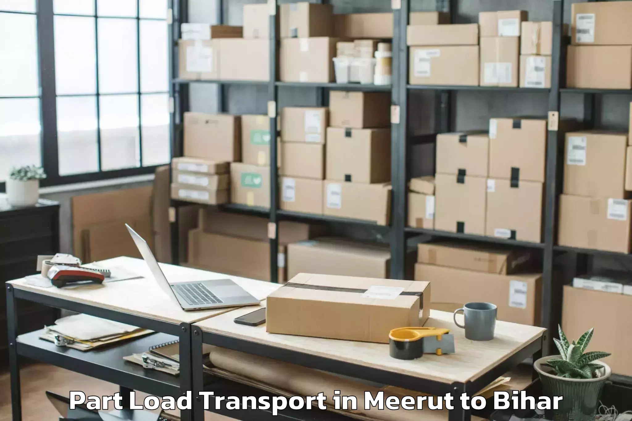 Book Meerut to Ladania Part Load Transport Online